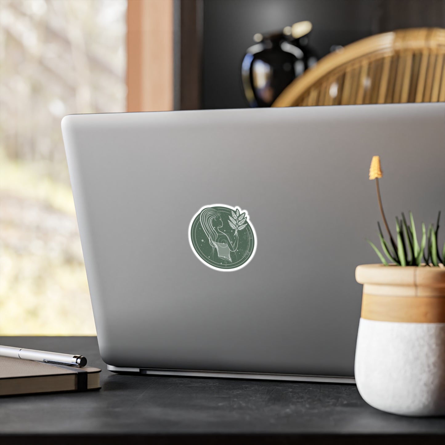Virgo Emblem Kiss-Cut Vinyl Sticker — Earth Sign Zodiac Decal