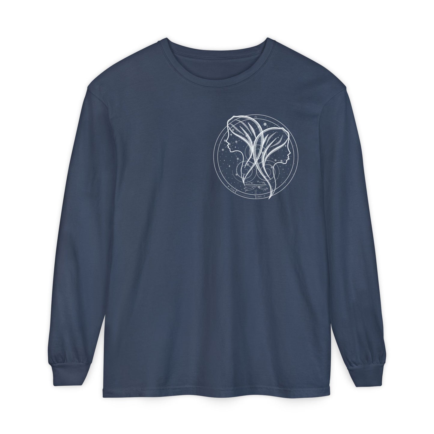 Gemini Emblem Mystical Twin Souls Unisex Long Sleeve Tee