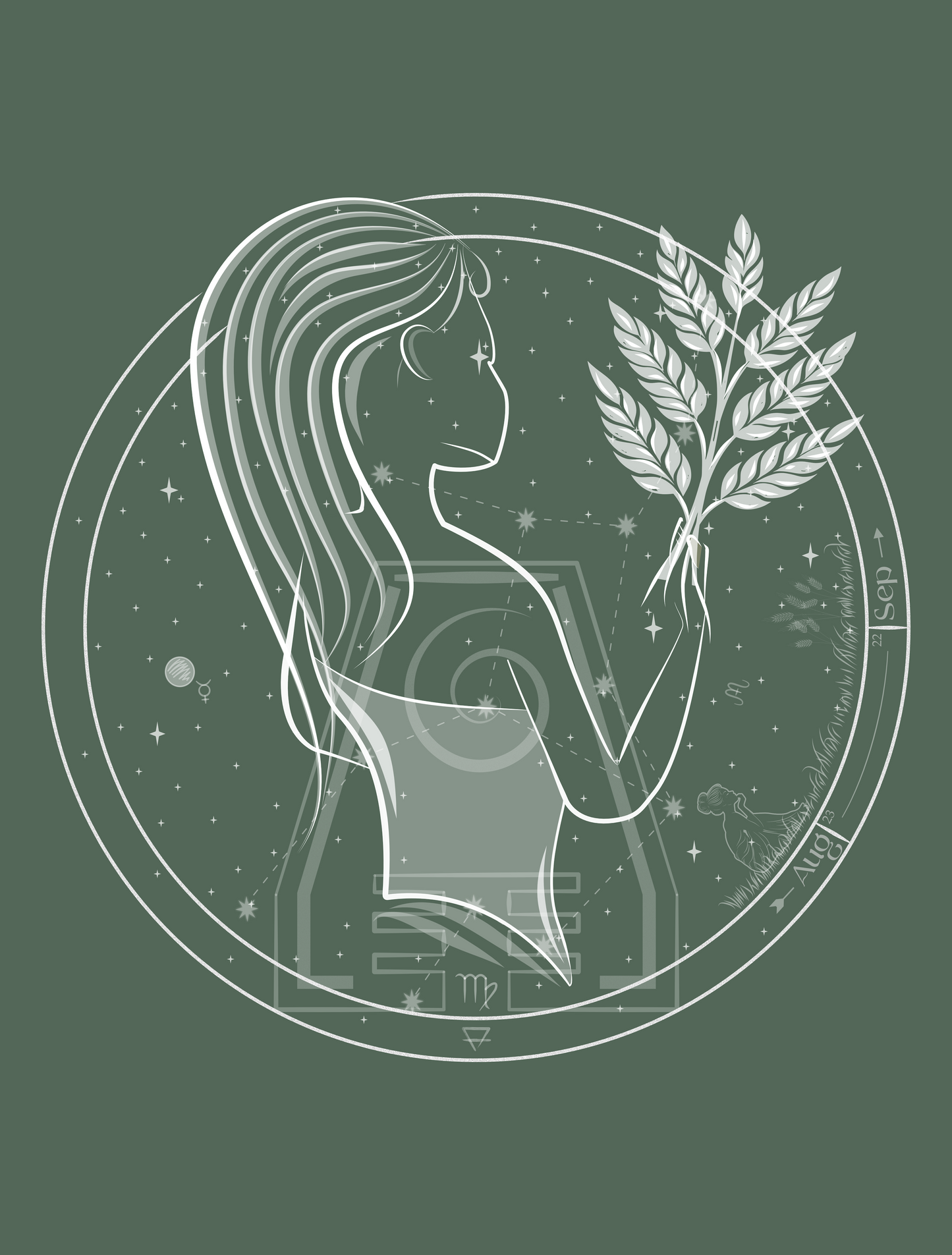 Virgo Emblem Mystic Maiden Unisex Long Sleeve Tee
