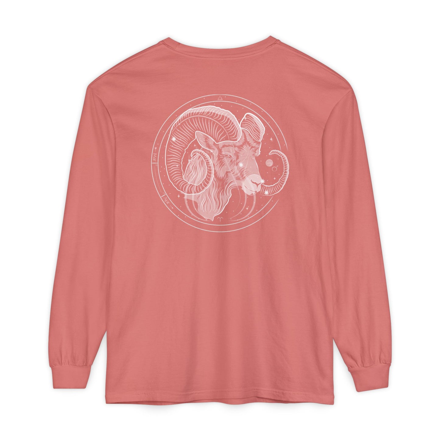 Aries Ram Emblem Long Sleeve T-Shirt — Zodiac Astrology Tee