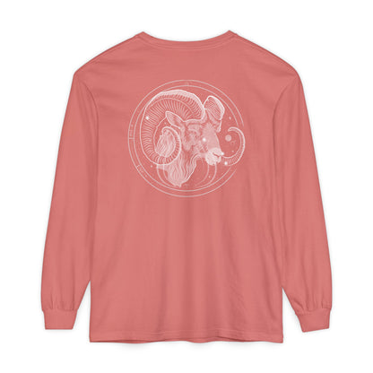 Aries Ram Emblem Long Sleeve T-Shirt — Zodiac Astrology Tee