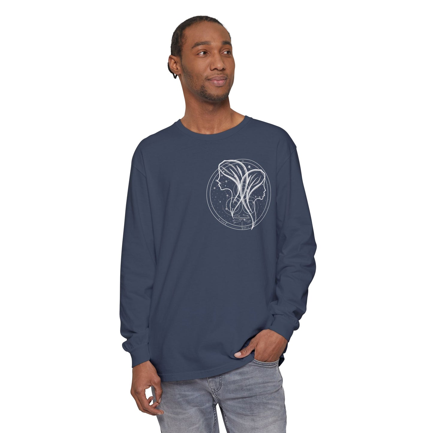 Gemini Emblem Mystical Twin Souls Unisex Long Sleeve Tee