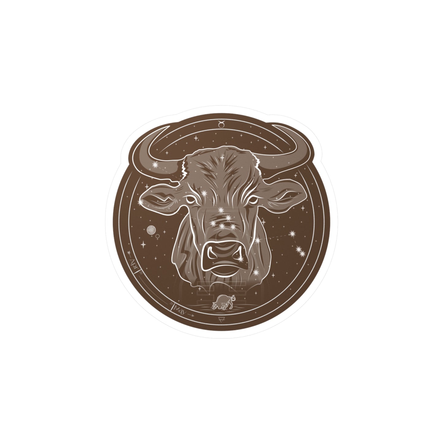 Taurus Zodiac Vinyl Decal — Earth Sign Kiss-Cut Sticker