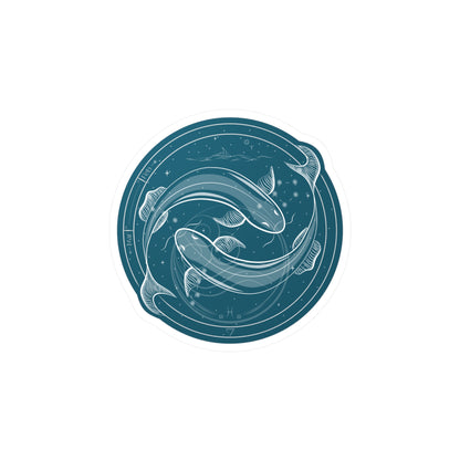 Pisces Fish Emblem Vinyl Sticker — Zodiac Water Sign Kiss-Cut Decal