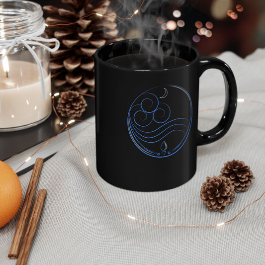 Glossy Black Mug - Water