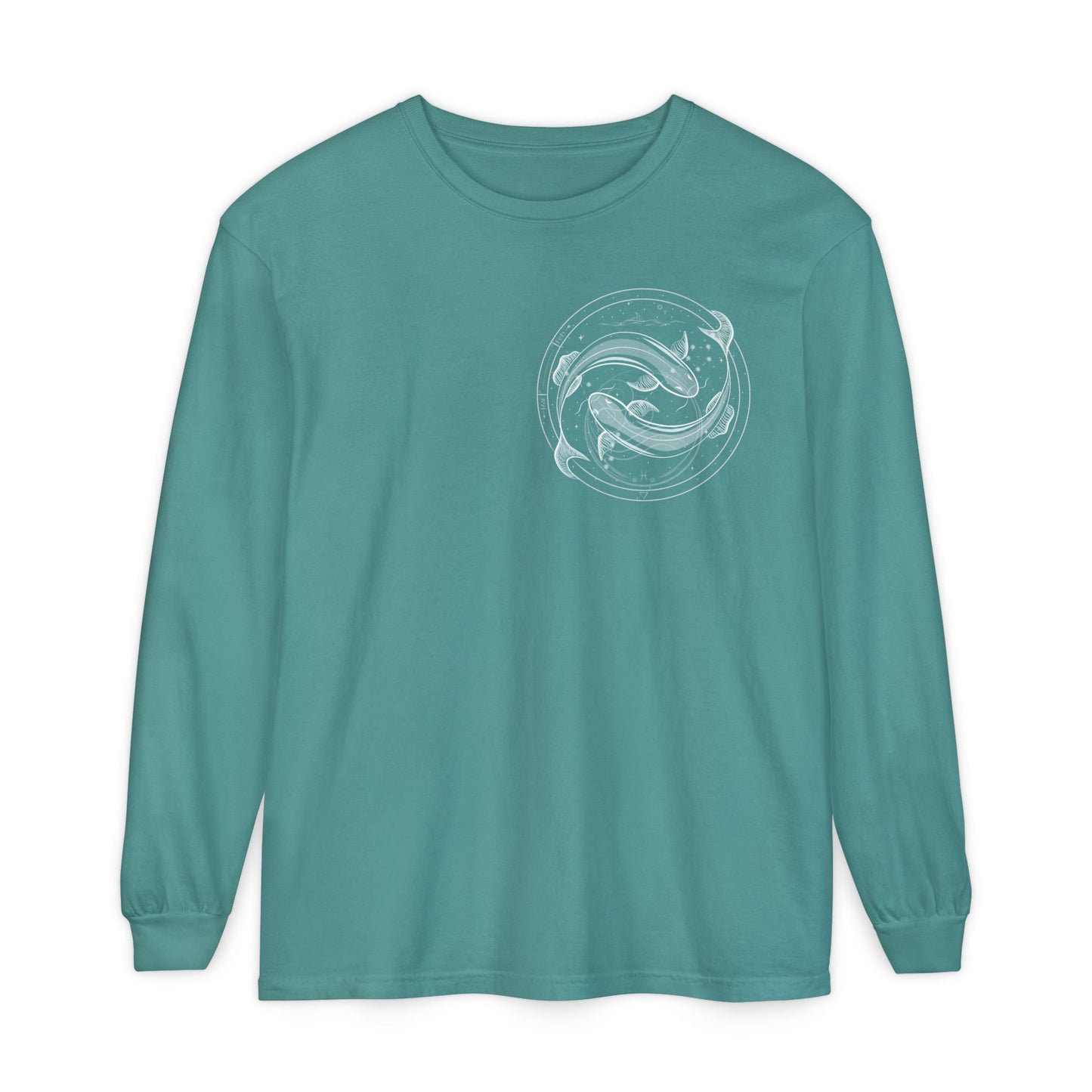Pisces Emblem Mystic Fish Unisex Long Sleeve Tee