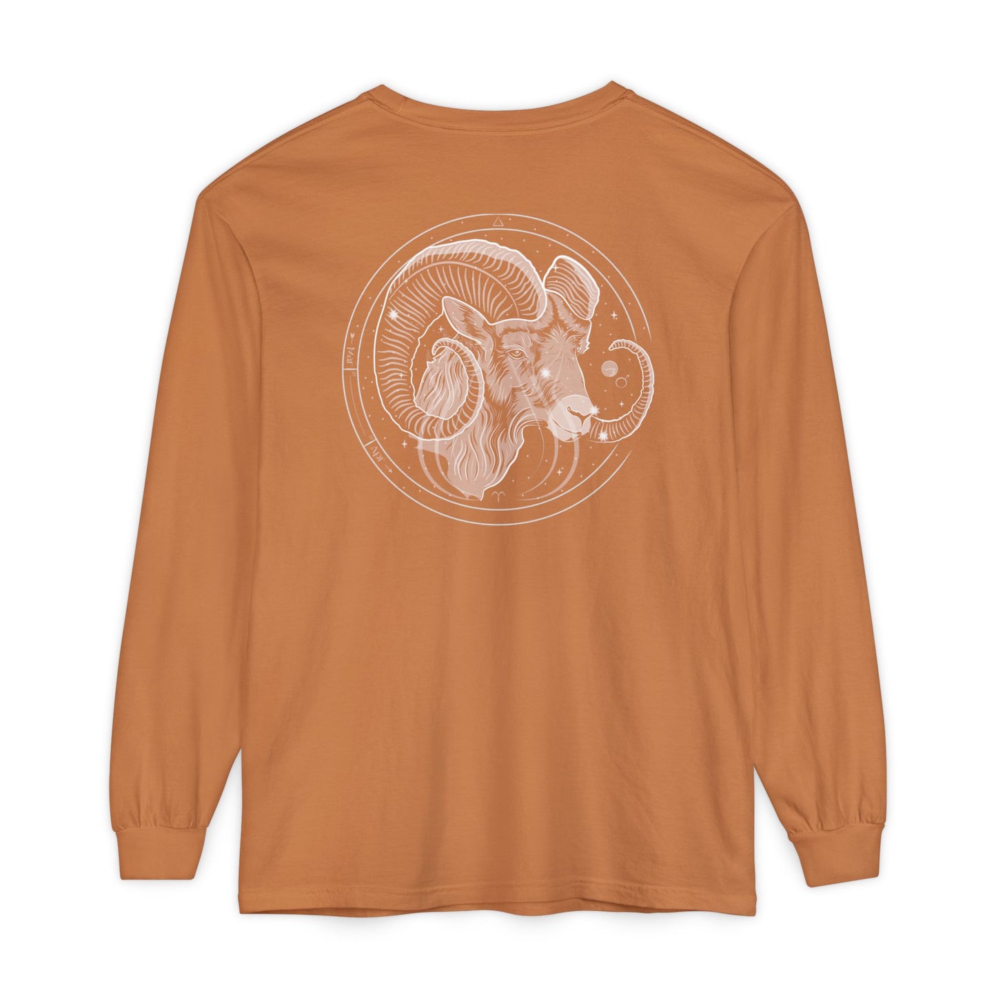 Aries Ram Emblem Long Sleeve T-Shirt — Zodiac Astrology Tee