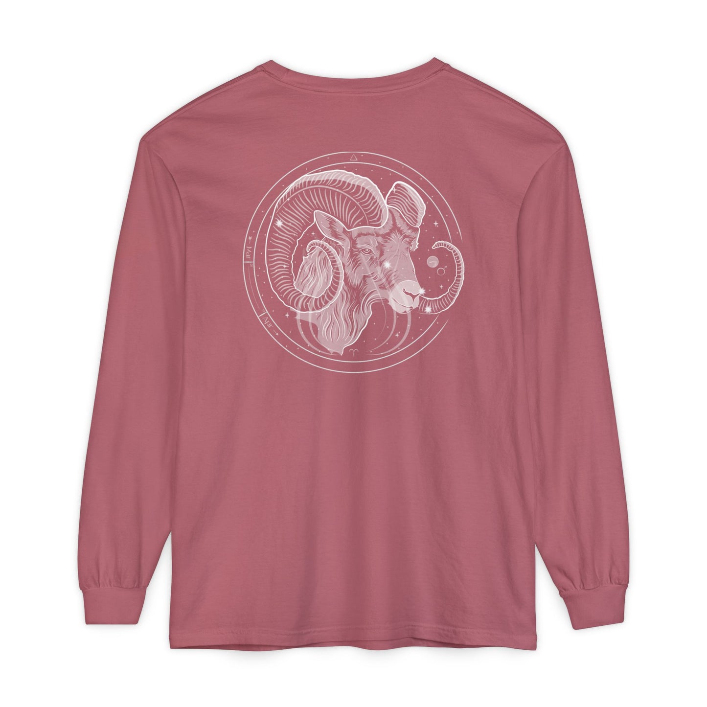 Aries Ram Emblem Long Sleeve T-Shirt — Zodiac Astrology Tee