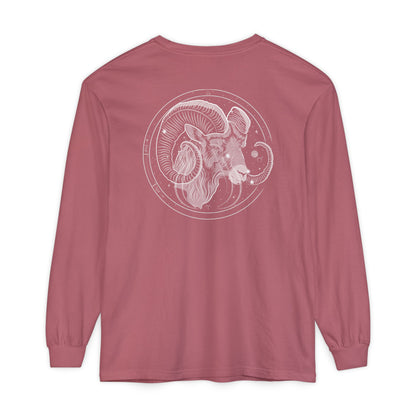 Aries Ram Emblem Long Sleeve T-Shirt — Zodiac Astrology Tee