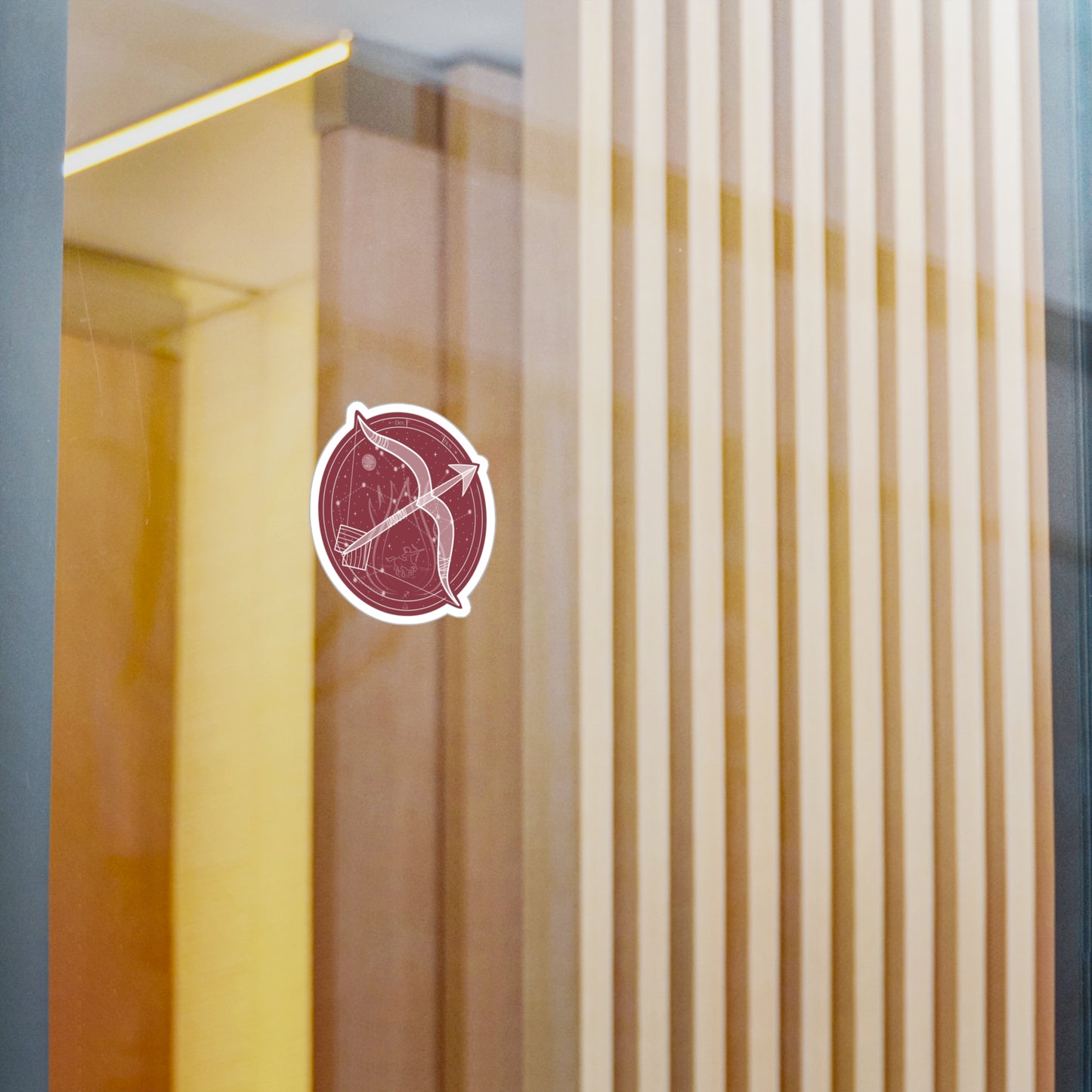 Sagittarius Zodiac Bow & Arrow Kiss-Cut Vinyl Sticker — Fire Sign Astrology Decal