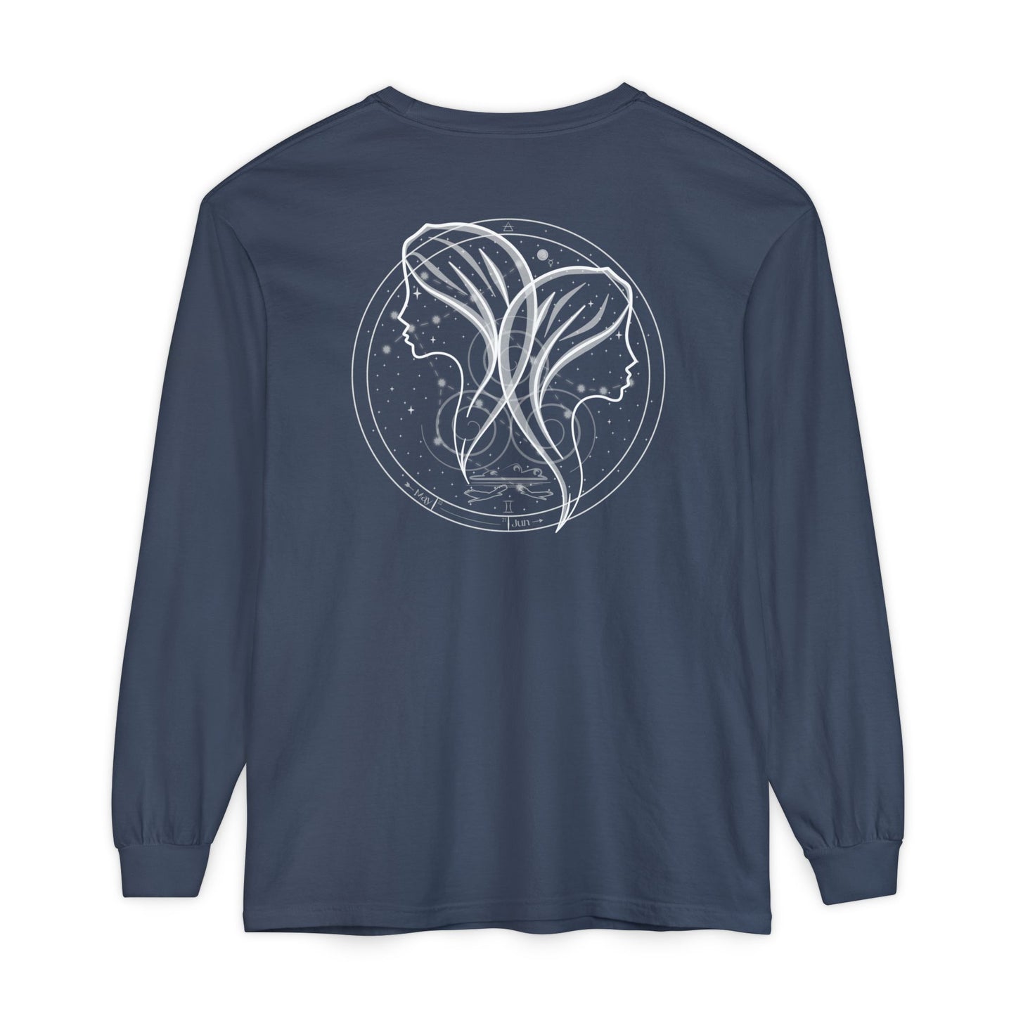 Gemini Emblem Mystical Twin Souls Unisex Long Sleeve Tee