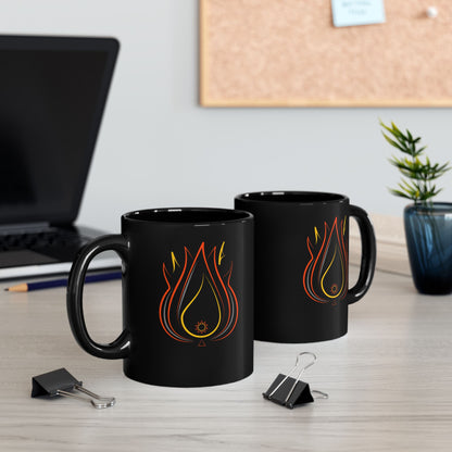 Glossy Black Mug - Fire
