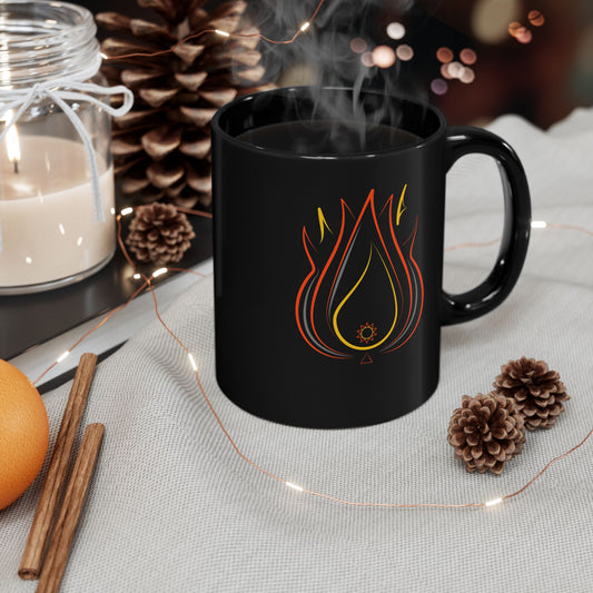 Glossy Black Mug - Fire