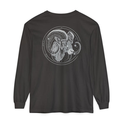 Aries Ram Emblem Long Sleeve T-Shirt — Zodiac Astrology Tee