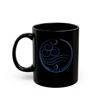 Glossy Black Mug - Water