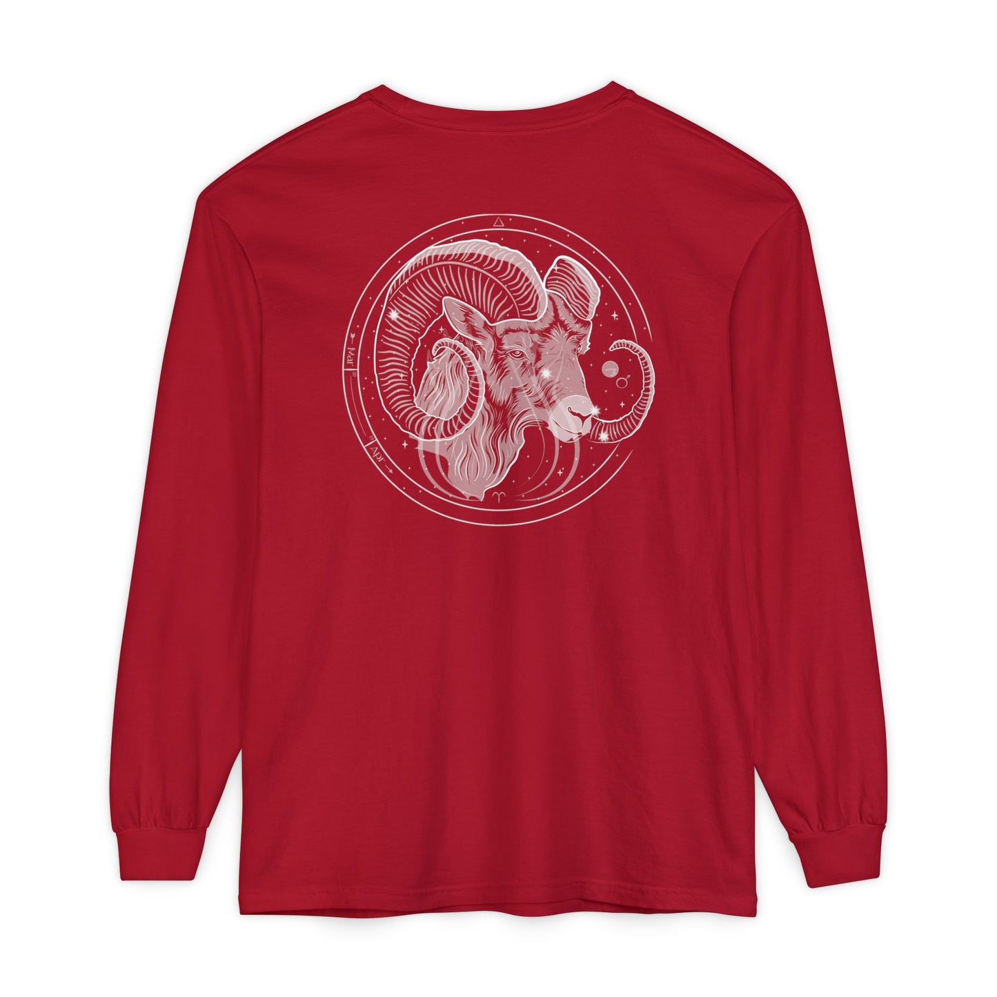 Aries Ram Emblem Long Sleeve T-Shirt — Zodiac Astrology Tee