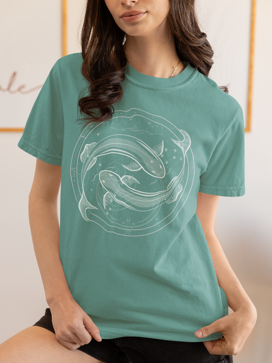 Pisces Symbol Unisex Astrology T-Shirt