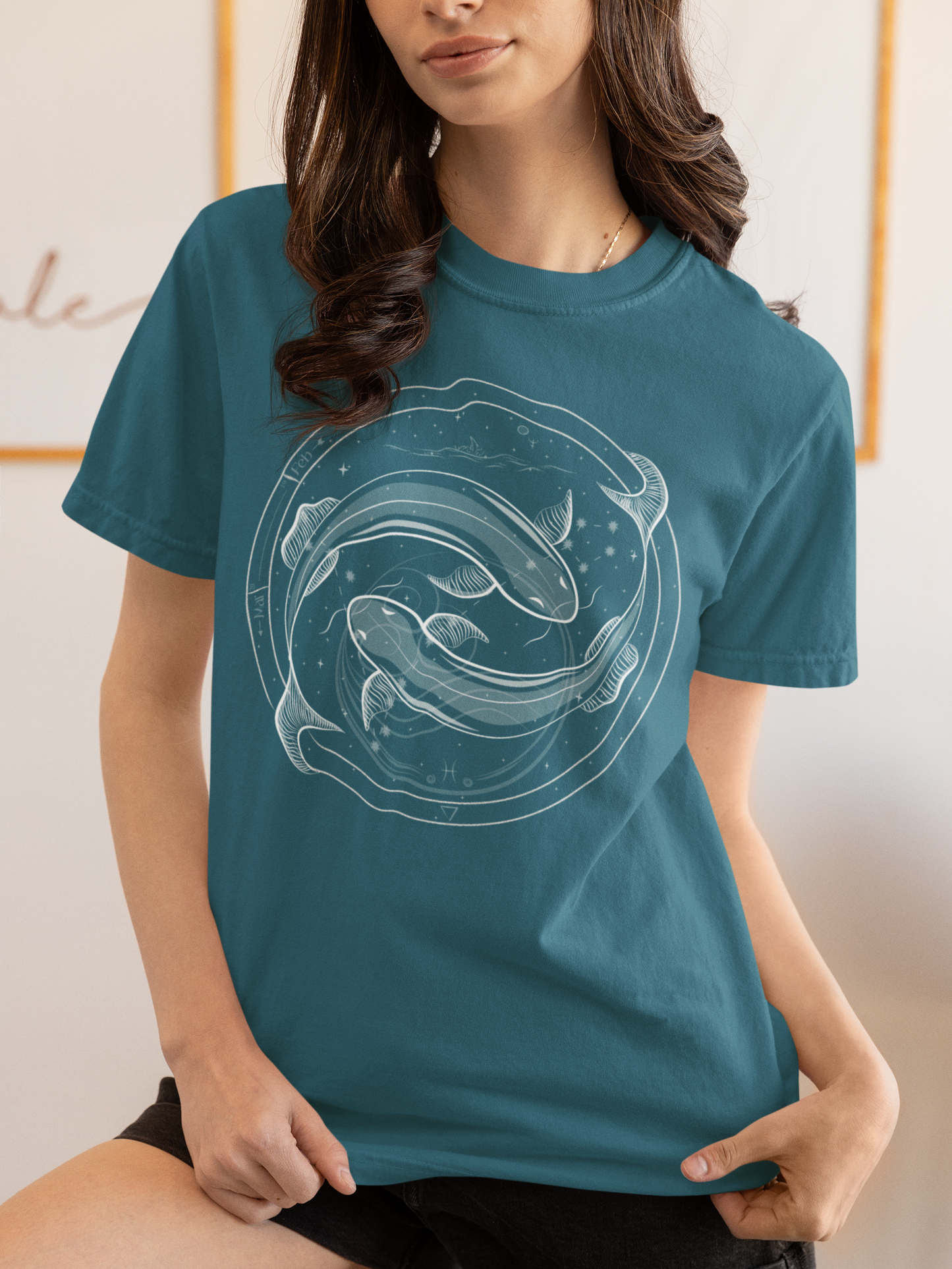 Pisces Symbol Unisex Astrology T-Shirt