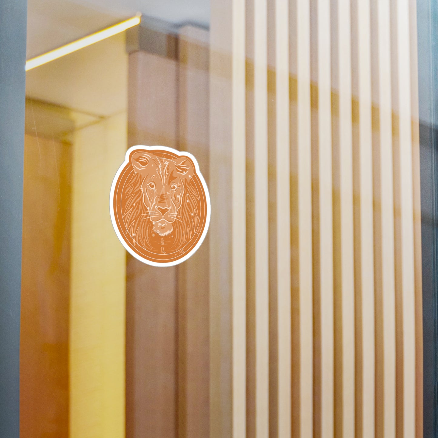 Leo Mystic Lion Kiss-Cut Vinyl Sticker, Zodiac Decal