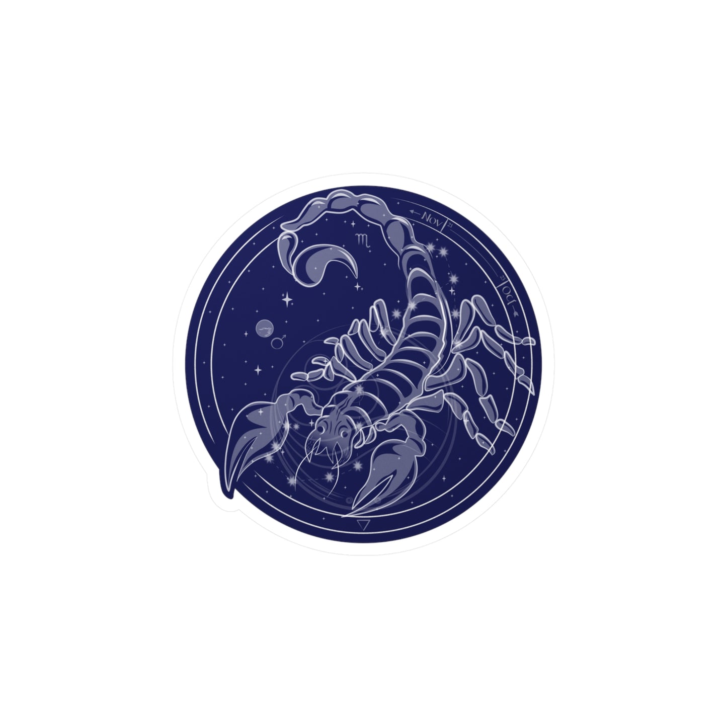 Scorpio Emblem Vinyl Sticker — Water Sign Zodiac Kiss-Cut Decal