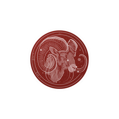Aries Ram Emblem Vinyl Sticker — Fire Sign Zodiac Kiss-Cut Decal