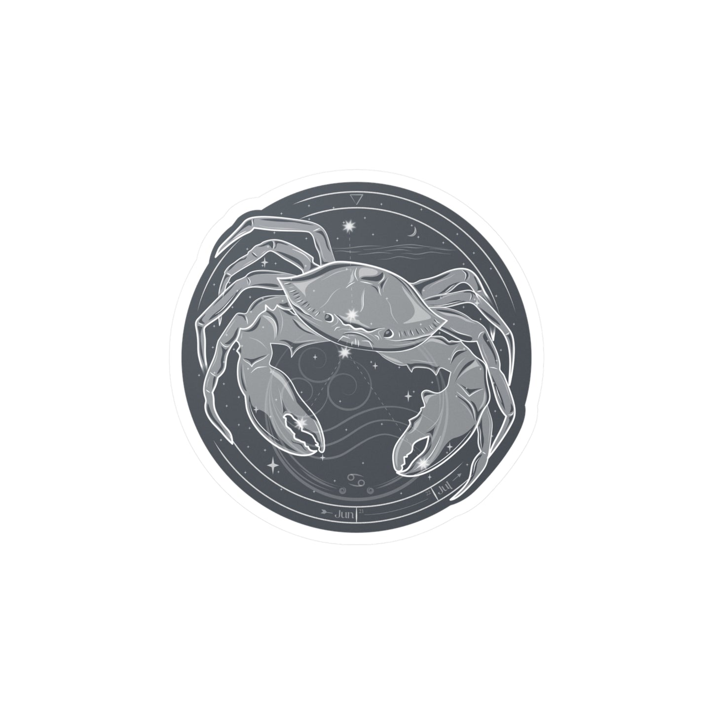 Cancer Crab Emblem Vinyl Sticker — Water Sign Zodiac Kiss-Cut Decal