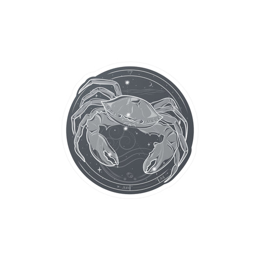 Cancer Crab Emblem Vinyl Sticker — Water Sign Zodiac Kiss-Cut Decal