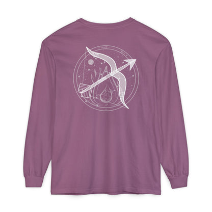 Sagittarius Emblem Mystic Bow Unisex Long Sleeve Tee