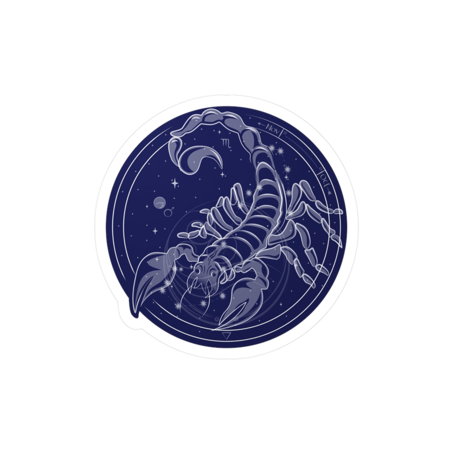 Scorpio Emblem Vinyl Sticker — Water Sign Zodiac Kiss-Cut Decal