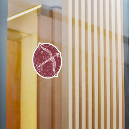 Sagittarius Zodiac Bow & Arrow Kiss-Cut Vinyl Sticker — Fire Sign Astrology Decal