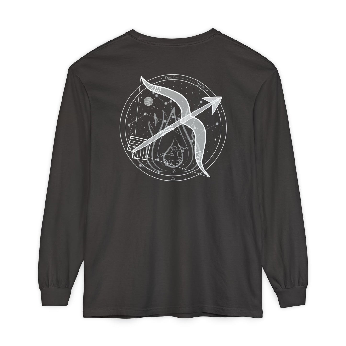 Sagittarius Emblem Mystic Bow Unisex Long Sleeve Tee
