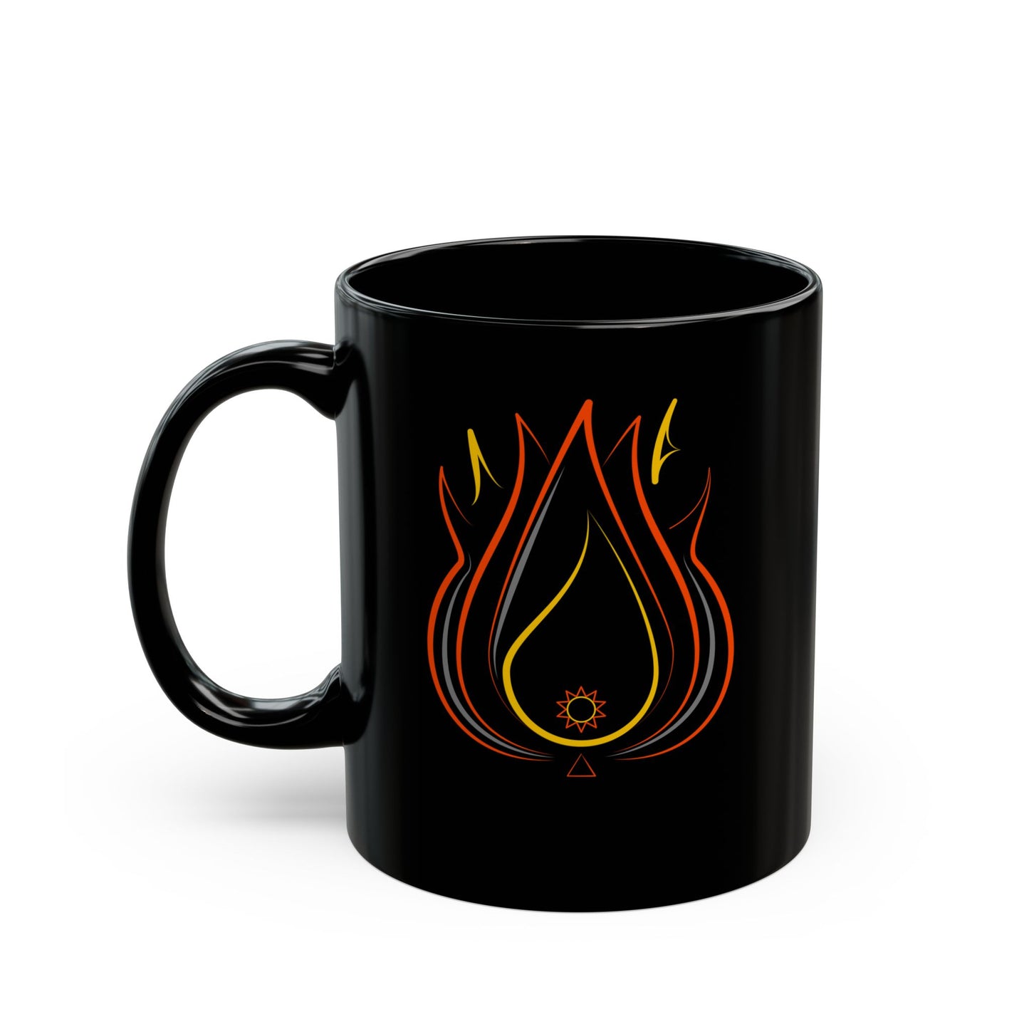 Glossy Black Mug - Fire