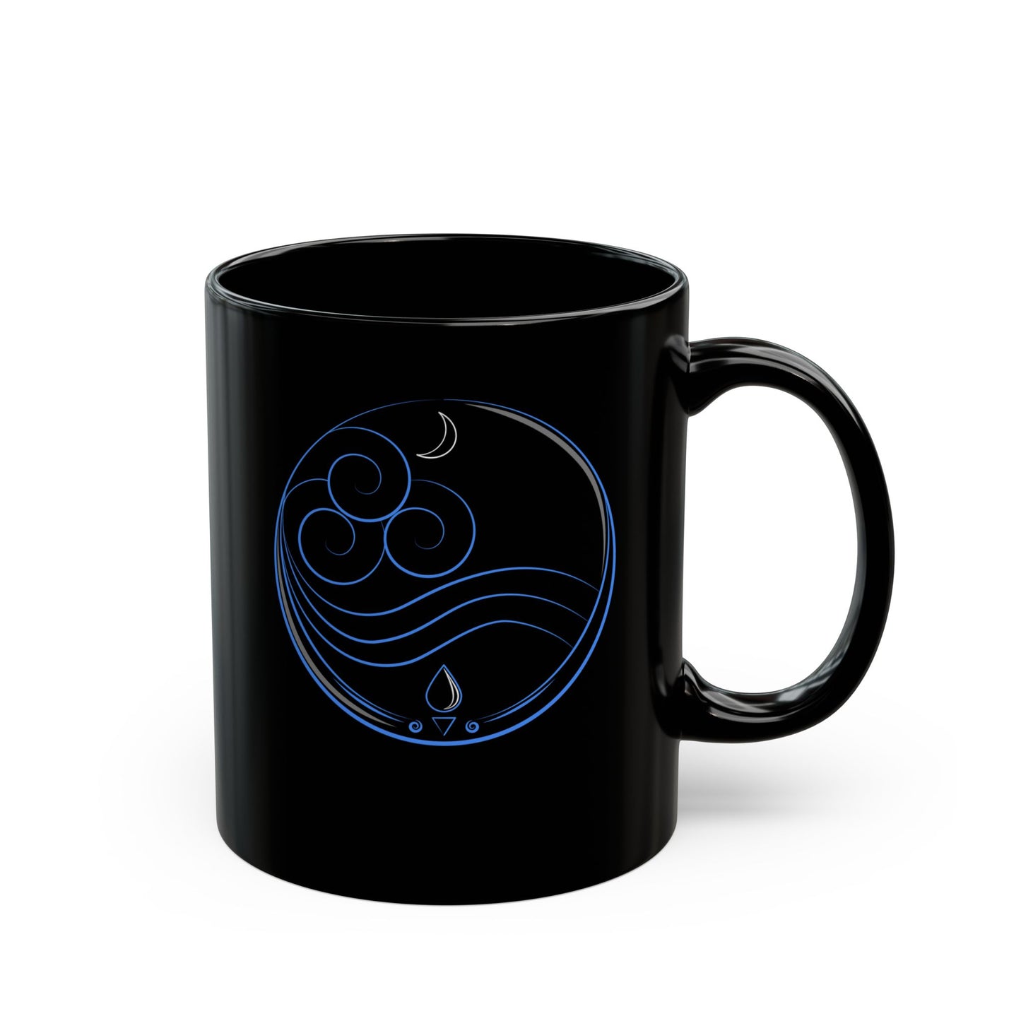Glossy Black Mug - Water