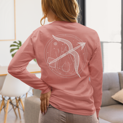 Sagittarius Emblem Mystic Bow Unisex Long Sleeve Tee