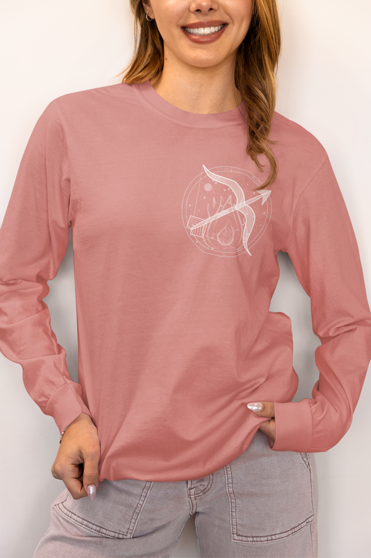 Sagittarius Emblem Mystic Bow Unisex Long Sleeve Tee