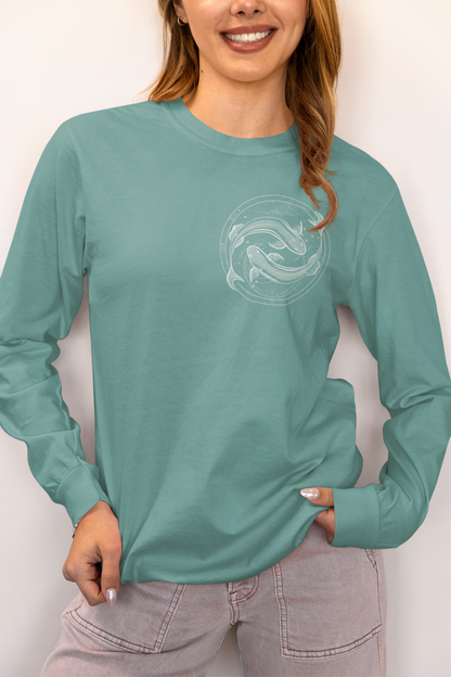 Pisces Emblem Mystic Fish Unisex Long Sleeve Tee