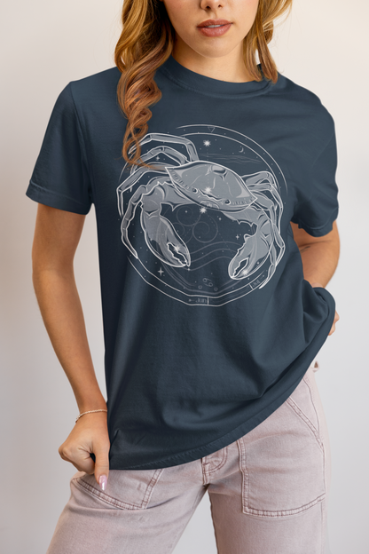 Cancer Crab Emblem Zodiac T-Shirt — Water Sign Astrology Tee