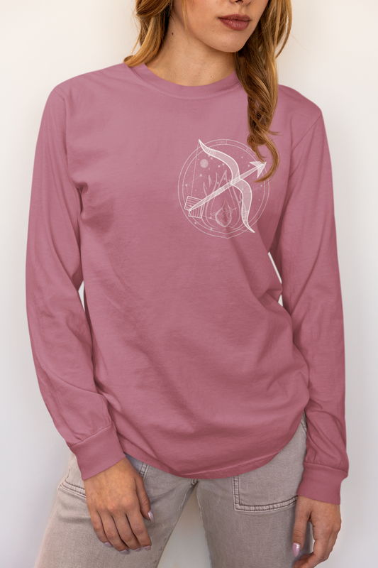 Sagittarius Emblem Mystic Bow Unisex Long Sleeve Tee