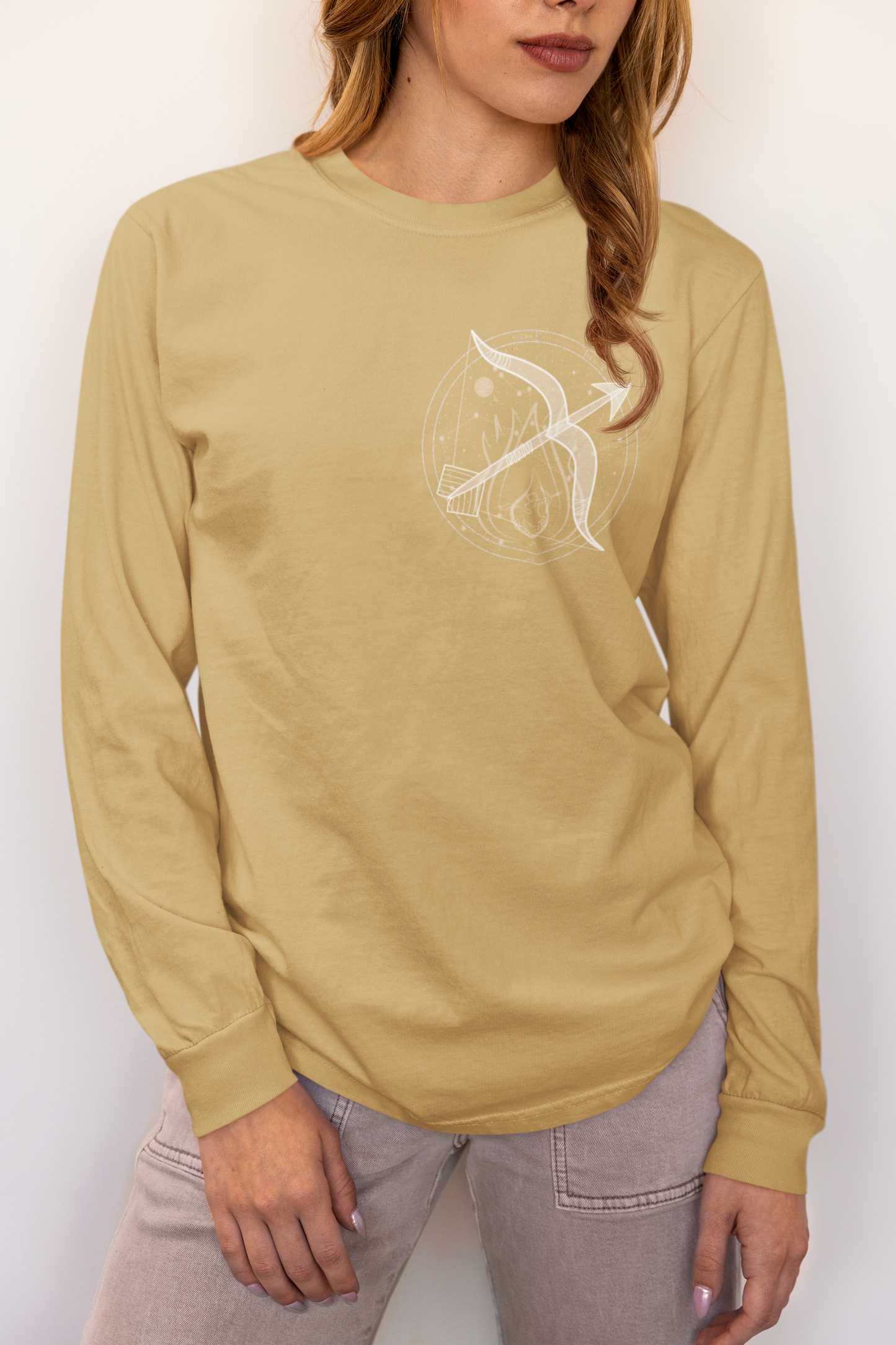 Sagittarius Emblem Mystic Bow Unisex Long Sleeve Tee