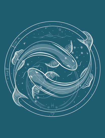 Pisces Emblem Mystic Fish Unisex Long Sleeve Tee