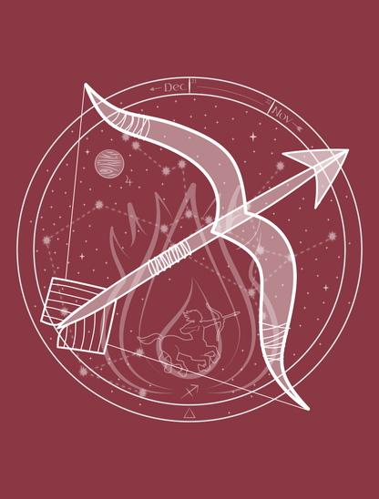 Sagittarius Emblem Mystic Bow Unisex Long Sleeve Tee